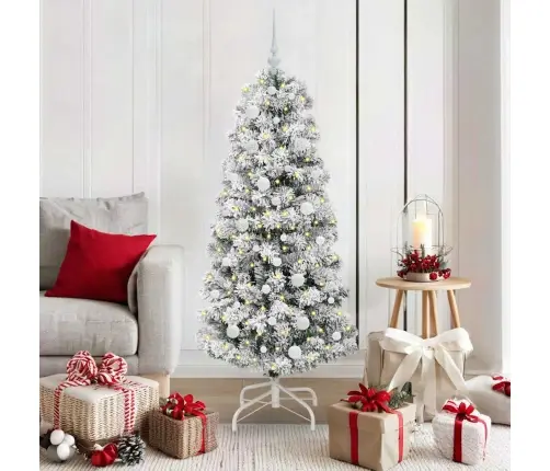 Mākslīgā Saliekamā Ziemassvētku Egle Zaļš Un Balts 150 Cm Pvc Vidaxl Mākslīgā Saliekamā Ziemassvētku Egle Zaļš Un Balts 150 Cm Pvc Vidaxl