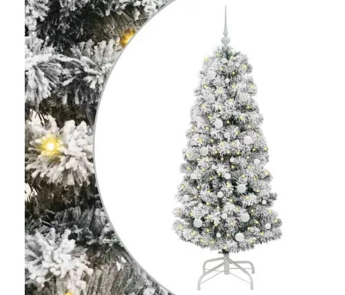 Mākslīgā Saliekamā Ziemassvētku Egle Zaļš Un Balts 150 Cm Pvc Vidaxl Mākslīgā Saliekamā Ziemassvētku Egle Zaļš Un Balts 150 Cm Pvc Vidaxl