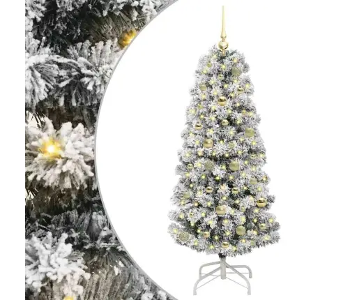 Kunstlik Kokkupandav Jõulupuu Roheline Ja Valge 150 Cm