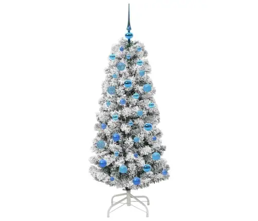 Mākslīgā Saliekamā Ziemassvētku Egle Zaļš Un Balts 150 Cm Pvc Vidaxl