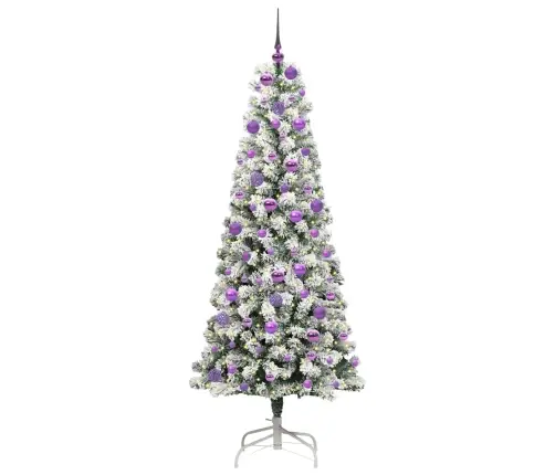 Mākslīgā Saliekamā Ziemassvētku Egle Zaļš Un Balts 180 Cm Pvc Vidaxl
