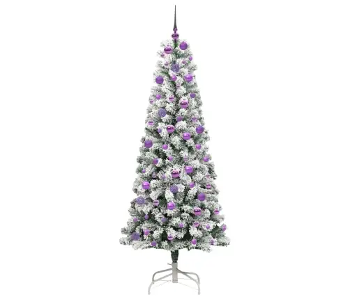 Mākslīgā Saliekamā Ziemassvētku Egle Zaļš Un Balts 180 Cm Pvc Vidaxl