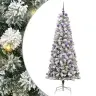 Mākslīgā Saliekamā Ziemassvētku Egle Zaļš Un Balts 180 Cm Pvc Vidaxl