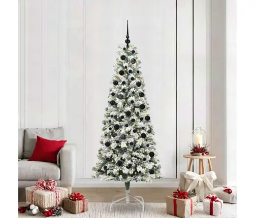 Mākslīgā Saliekamā Ziemassvētku Egle Zaļš Un Balts 210 Cm Pvc Vidaxl Mākslīgā Saliekamā Ziemassvētku Egle Zaļš Un Balts 210 Cm Pvc Vidaxl