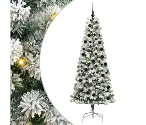 Mākslīgā Saliekamā Ziemassvētku Egle Zaļš Un Balts 210 Cm Pvc Vidaxl Mākslīgā Saliekamā Ziemassvētku Egle Zaļš Un Balts 210 Cm Pvc Vidaxl