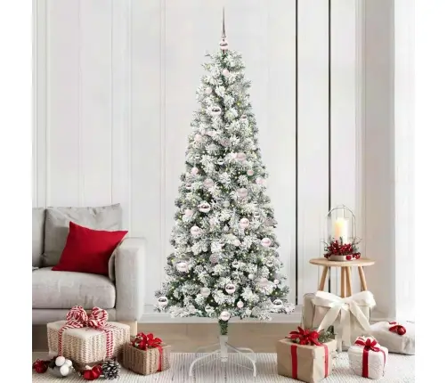 Mākslīgā Saliekamā Ziemassvētku Egle Zaļš Un Balts 210 Cm Pvc Vidaxl Mākslīgā Saliekamā Ziemassvētku Egle Zaļš Un Balts 210 Cm Pvc Vidaxl