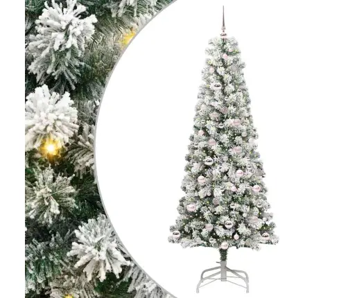 Mākslīgā Saliekamā Ziemassvētku Egle Zaļš Un Balts 210 Cm Pvc Vidaxl Mākslīgā Saliekamā Ziemassvētku Egle Zaļš Un Balts 210 Cm Pvc Vidaxl