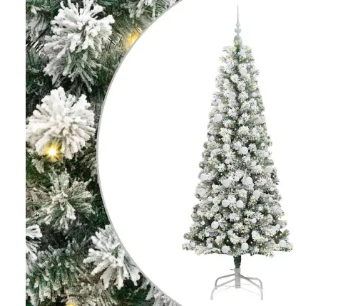 Dirbtinė Sulankstoma Kalėdų Eglutė Žalia Ir Balta 210 Cm