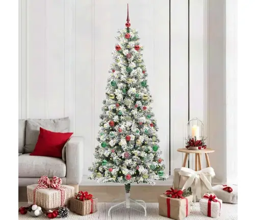 Dirbtinė Sulankstoma Kalėdų Eglutė Žalia Ir Balta 210 Cm