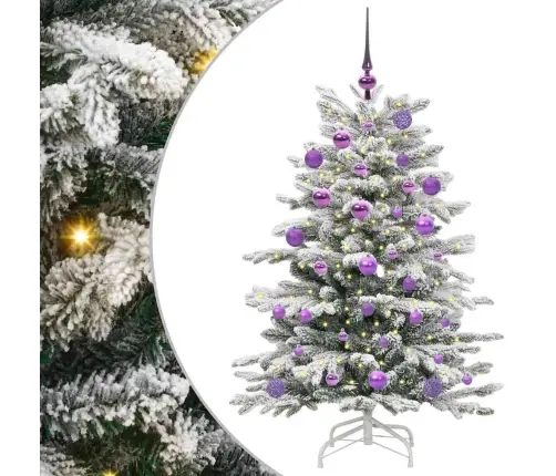 Mākslīgā Saliekamā Ziemassvētku Egle Balts 120 Cm Pe Un Pvc Vidaxl