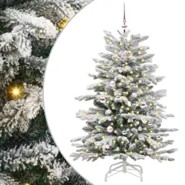 Mākslīgā Saliekamā Ziemassvētku Egle Balts 150 Cm Pe Un Pvc Vidaxl