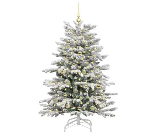 Mākslīgā Saliekamā Ziemassvētku Egle Balts 150 Cm Pe Un Pvc Vidaxl