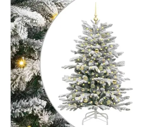 Mākslīgā Saliekamā Ziemassvētku Egle Balts 150 Cm Pe Un Pvc Vidaxl