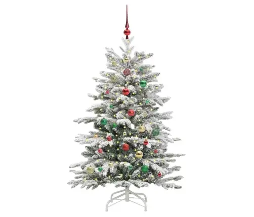 Mākslīgā Saliekamā Ziemassvētku Egle Balts 150 Cm Pe Un Pvc Vidaxl