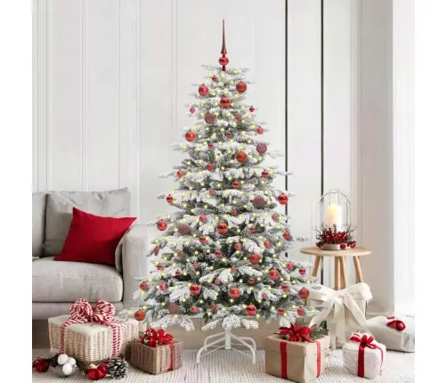 Dirbtinė Sulankstoma Kalėdų Eglutė Balta 180 Cm Pe Ir Pvc