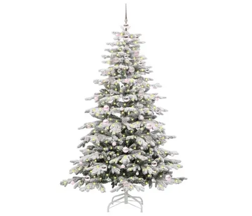 Mākslīgā Saliekamā Ziemassvētku Egle Balts 180 Cm Pe Un Pvc Vidaxl