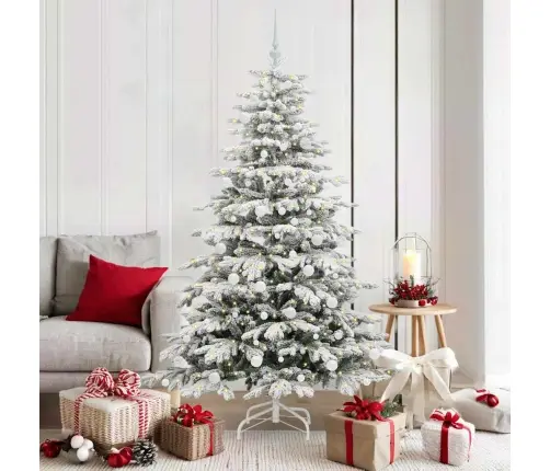 Mākslīgā Saliekamā Ziemassvētku Egle Balts 180 Cm Pe Un Pvc Vidaxl