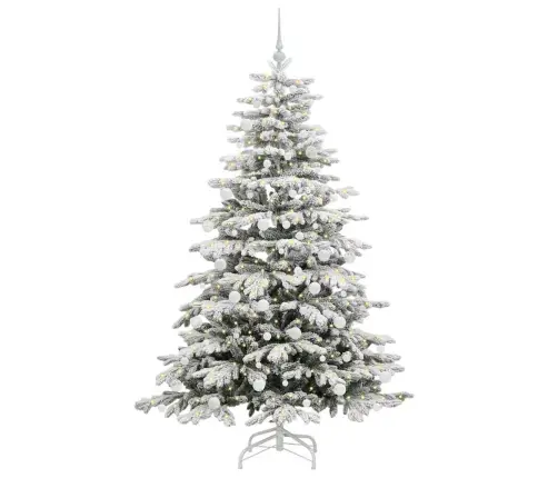 Mākslīgā Saliekamā Ziemassvētku Egle Balts 180 Cm Pe Un Pvc Vidaxl