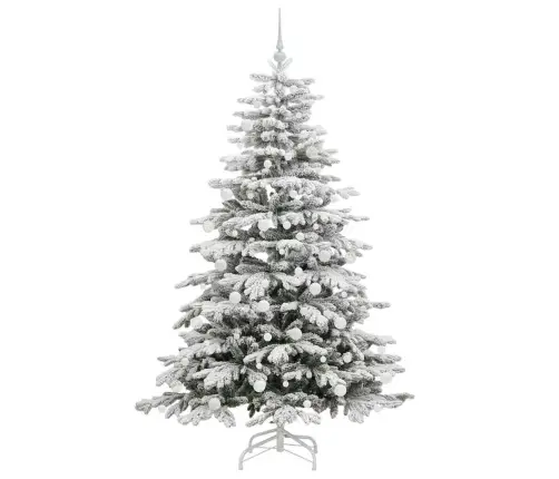 Mākslīgā Saliekamā Ziemassvētku Egle Balts 180 Cm Pe Un Pvc Vidaxl