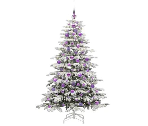 Mākslīgā Saliekamā Ziemassvētku Egle Balts 180 Cm Pe Un Pvc Vidaxl