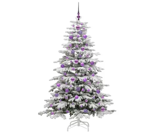 Mākslīgā Saliekamā Ziemassvētku Egle Balts 180 Cm Pe Un Pvc Vidaxl