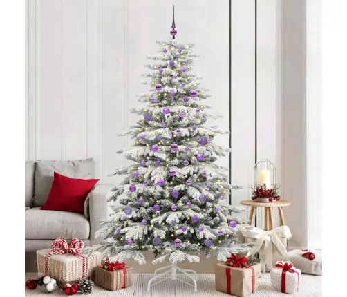 Mākslīgā Saliekamā Ziemassvētku Egle Balts 210 Cm Pe Un Pvc Vidaxl