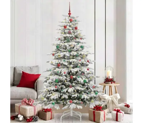 Dirbtinė Sulankstoma Kalėdų Eglutė Balta 210 Cm Pe Ir Pvc