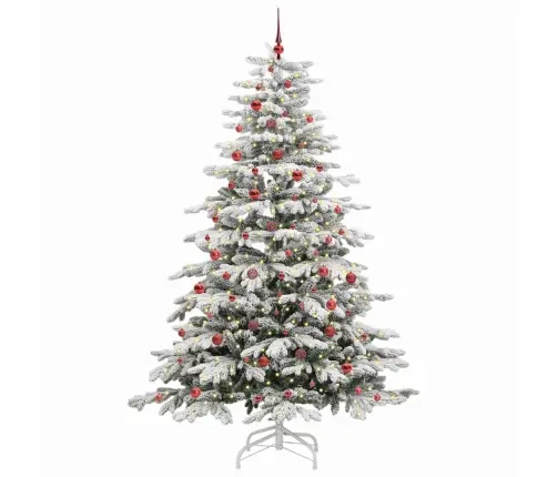 Mākslīgā Saliekamā Ziemassvētku Egle Balts 240 Cm Pe Un Pvc Vidaxl