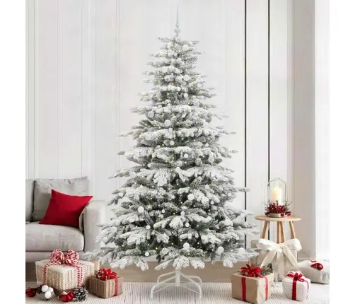 Dirbtinė Sulankstoma Kalėdų Eglutė Balta 240 Cm Pe Ir Pvc