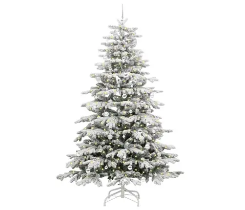 Mākslīgā Saliekamā Ziemassvētku Egle Balts 240 Cm Pe Un Pvc Vidaxl