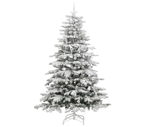 Mākslīgā Saliekamā Ziemassvētku Egle Balts 240 Cm Pe Un Pvc Vidaxl