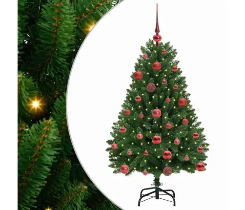 Tehisjõulupuu Koos 150 Led-Iga Roheline 120 Cm Pvc Ja Metall