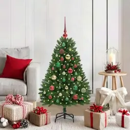Mākslīgā Ziemassvētku Eglīte Zaļa 120 Cm Pvc Un Metāls Vidaxl