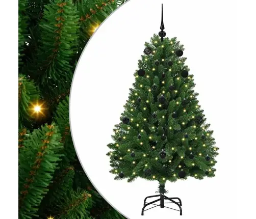 Dirbtinė Kalėdų Eglutė Su 150 Led Žalia 150 Cm Pvc Ir Metalas