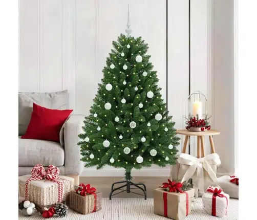 Tehisjõulupuu Koos 150 Led-Iga Roheline 150 Cm Pvc Ja Metall