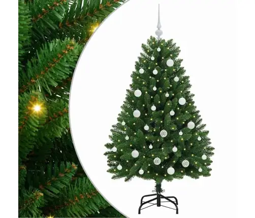 Tehisjõulupuu Koos 150 Led-Iga Roheline 150 Cm Pvc Ja Metall