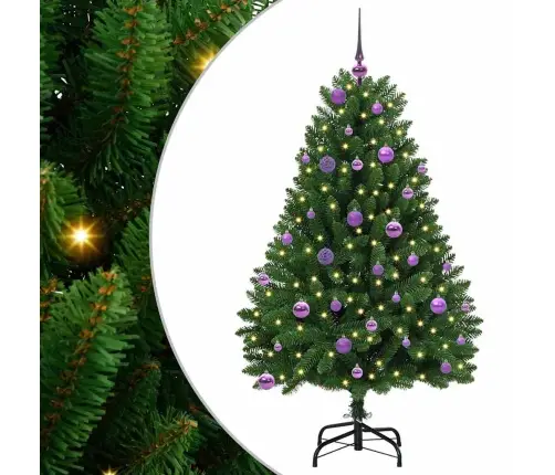 Dirbtinė Kalėdų Eglutė Su 150 Led Žalia 150 Cm Pvc Ir Metalas