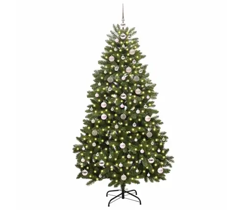 Dirbtinė Kalėdų Eglutė Su 300 Led Žalia 180 Cm Pvc Ir Metalas