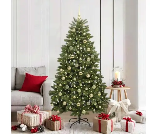 Tehisjõulupuu Koos 300 Led-Iga Roheline 180 Cm Pvc Ja Metall