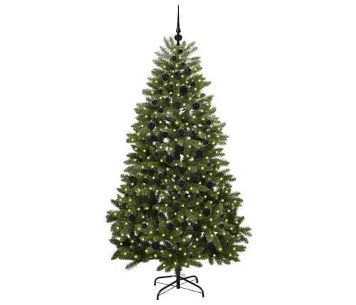 Mākslīgā Ziemassvētku Eglīte Zaļa 210 Cm Pvc Un Metāls Vidaxl