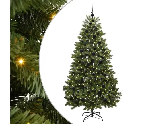 Mākslīgā Ziemassvētku Eglīte Zaļa 210 Cm Pvc Un Metāls Vidaxl