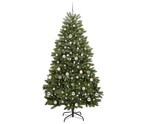 Mākslīgā Ziemassvētku Eglīte Zaļa 210 Cm Pvc Un Metāls Vidaxl