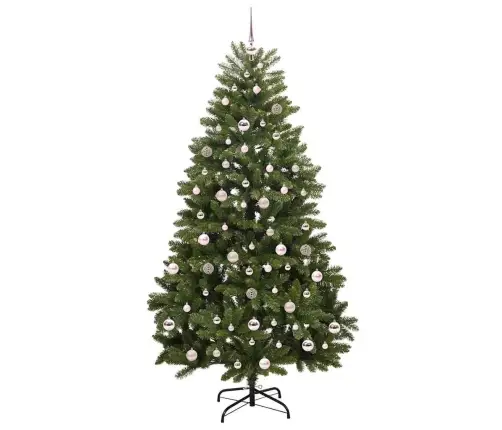 Mākslīgā Ziemassvētku Eglīte Zaļa 210 Cm Pvc Un Metāls Vidaxl