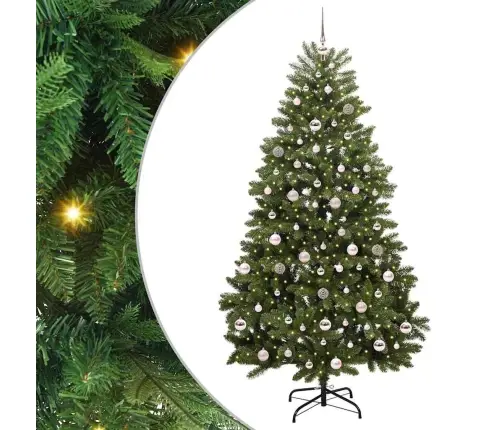 Mākslīgā Ziemassvētku Eglīte Zaļa 210 Cm Pvc Un Metāls Vidaxl