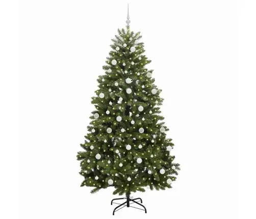 Tehisjõulupuu Koos 300 Led-Iga Roheline 210 Cm Pvc Ja Metall