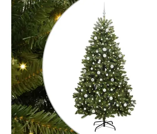 Tehisjõulupuu Koos 300 Led-Iga Roheline 210 Cm Pvc Ja Metall