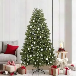 Dirbtinė Kalėdų Eglutė Su 300 Led Žalia 210 Cm Pvc Ir Metalas