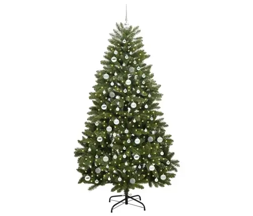 Dirbtinė Kalėdų Eglutė Su 300 Led Žalia 210 Cm Pvc Ir Metalas
