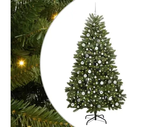 Dirbtinė Kalėdų Eglutė Su 300 Led Žalia 210 Cm Pvc Ir Metalas