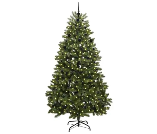 Tehisjõulupuu Koos 300 Led-Iga Roheline 240 Cm Pvc Ja Metall